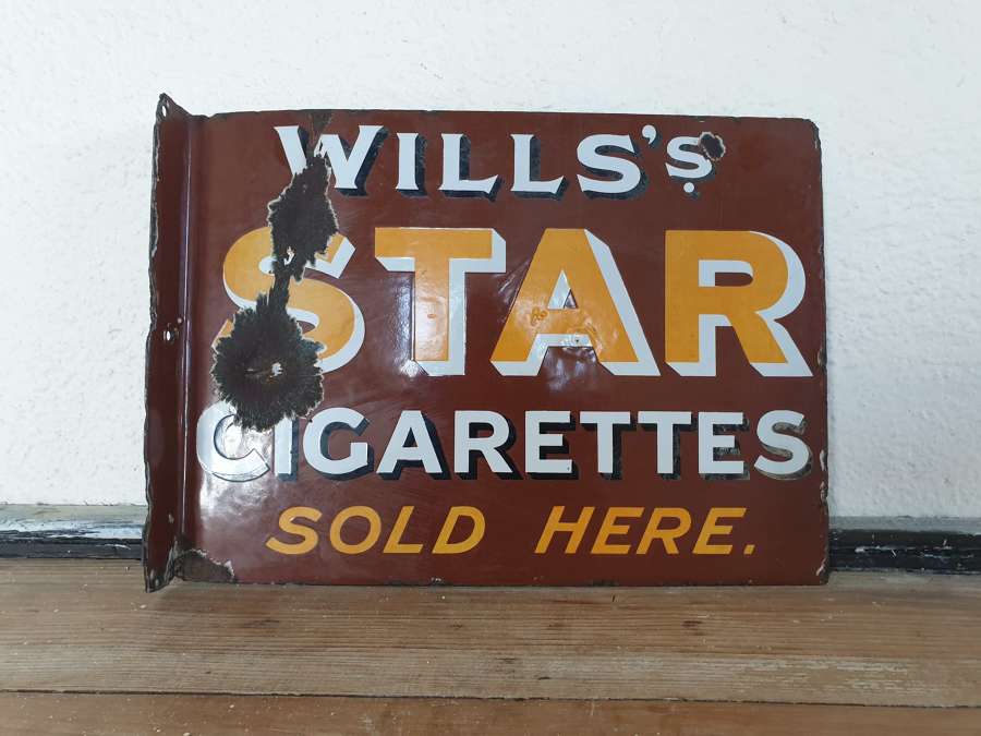 Wills's Star Cigarettes Enamel Sign