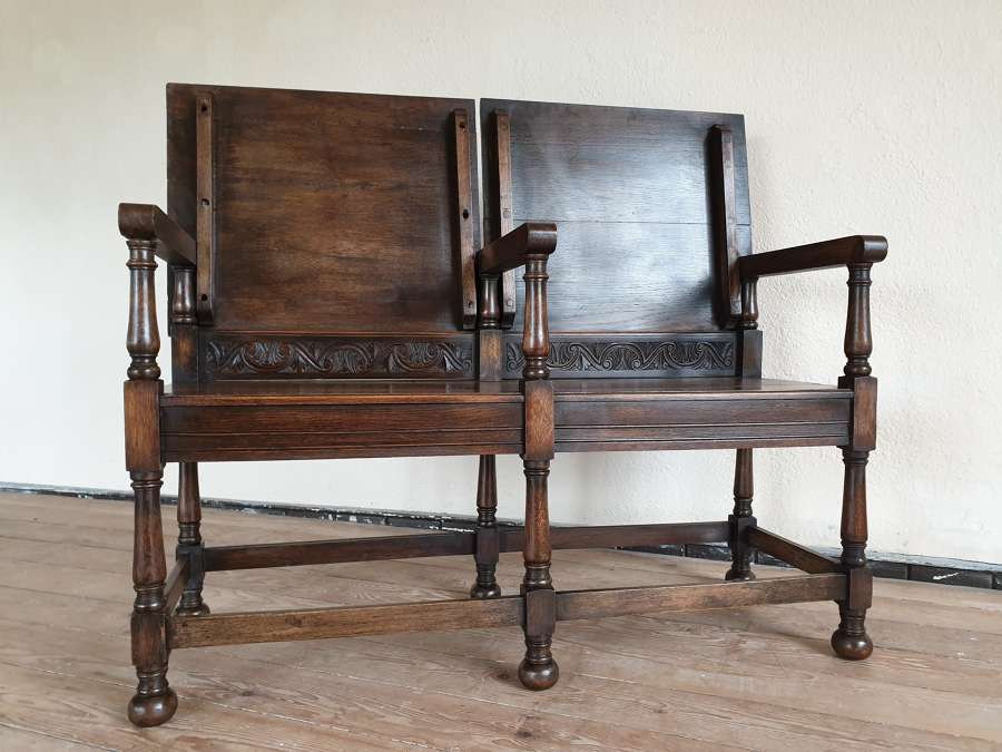 Double Seated Second World War Italian Pow Monks Bench