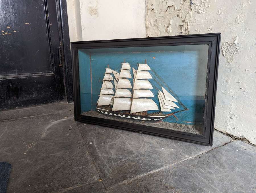 Late 19th Century Schooner Ship Diorama