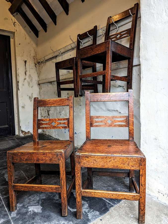 Set of Four Welsh Country Oak Chairs